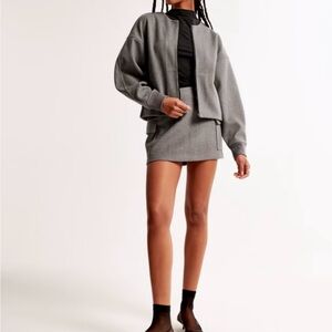 Gray Two-Piece Skort and Jacket Set
